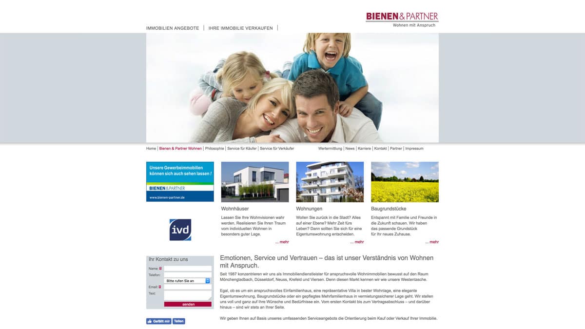 Bienen & Partner, Wohnen mit Anspruch - Webdesign für Immobilienangeobte Webdesign für Immobilienangeobte - Bienen & Partner