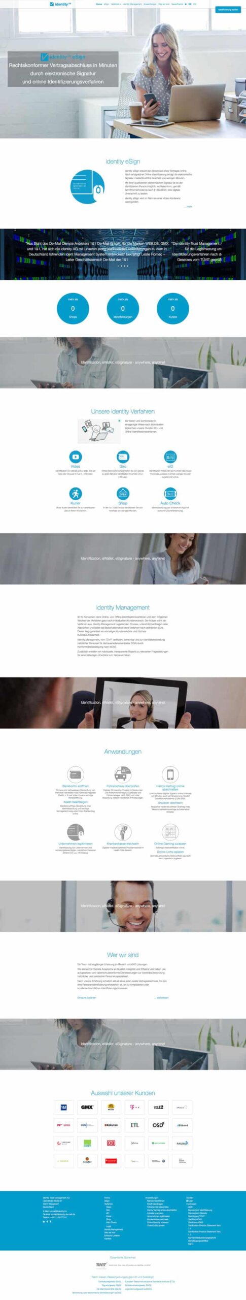 Identity TM, Onlineverifizierung