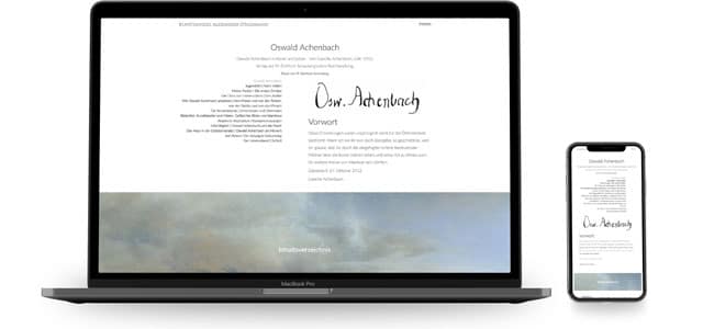 Webdesign Beispiele für Arts: Oswald Achenbach made by eyelikeit – visual solutions