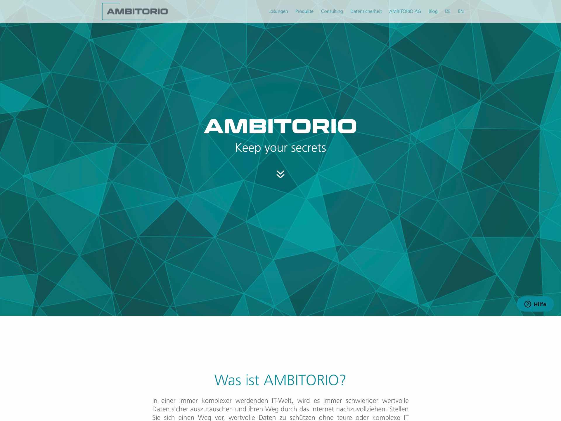 Webdesign Beispiele für IT & Security: AMBITORIO made by eyelikeit – visual solutions