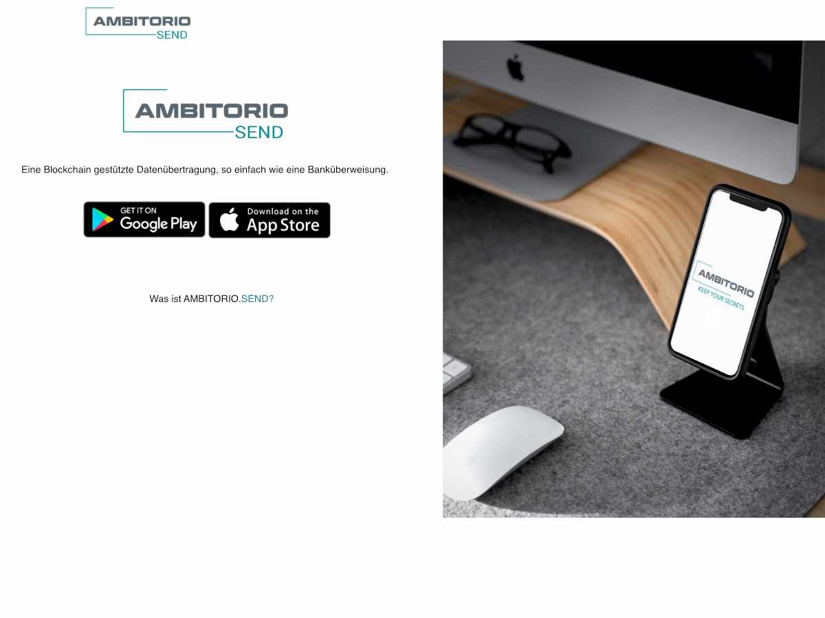 Webdesign Beispiele für IT & Security: AMBITORIO Send made by eyelikeit – visual solutions