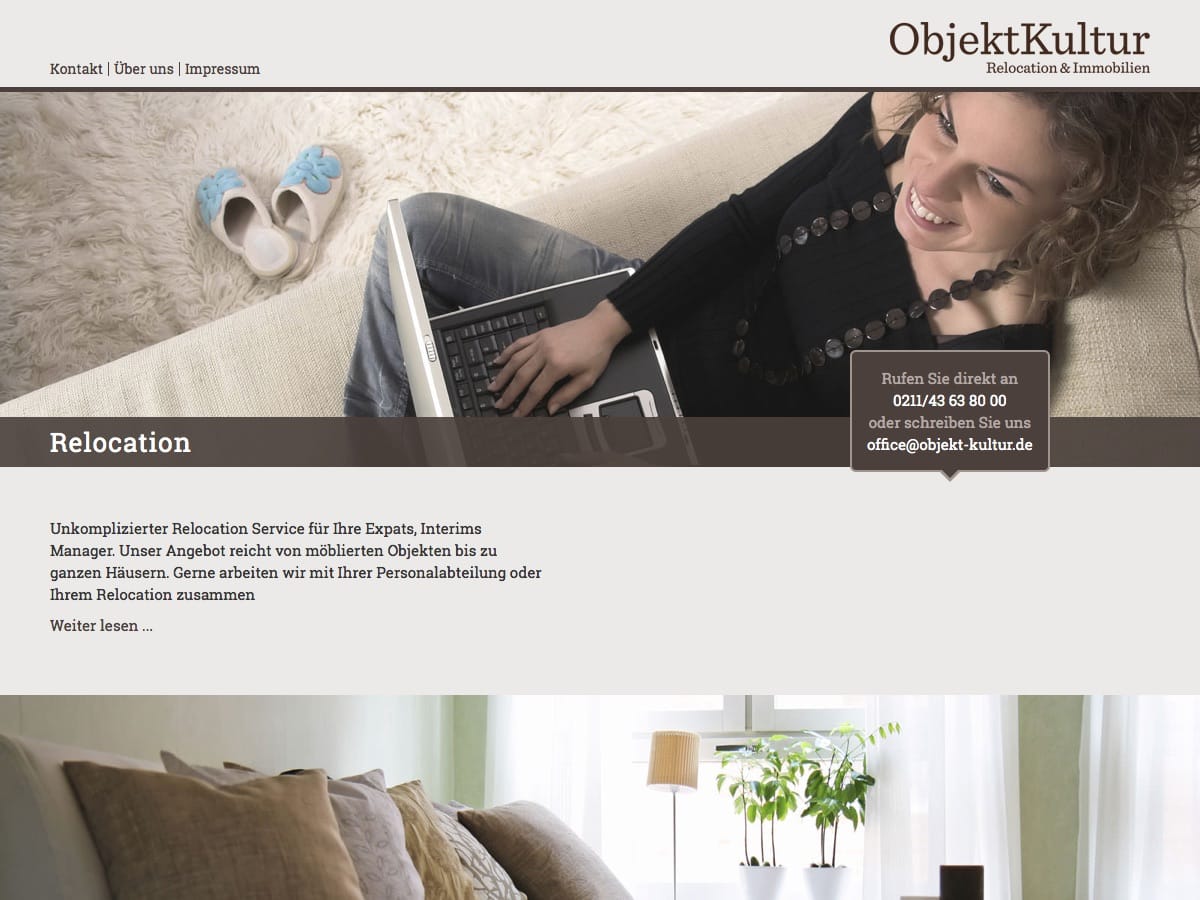 Webdesign Beispiel für Immobilien - ObjektKultur
