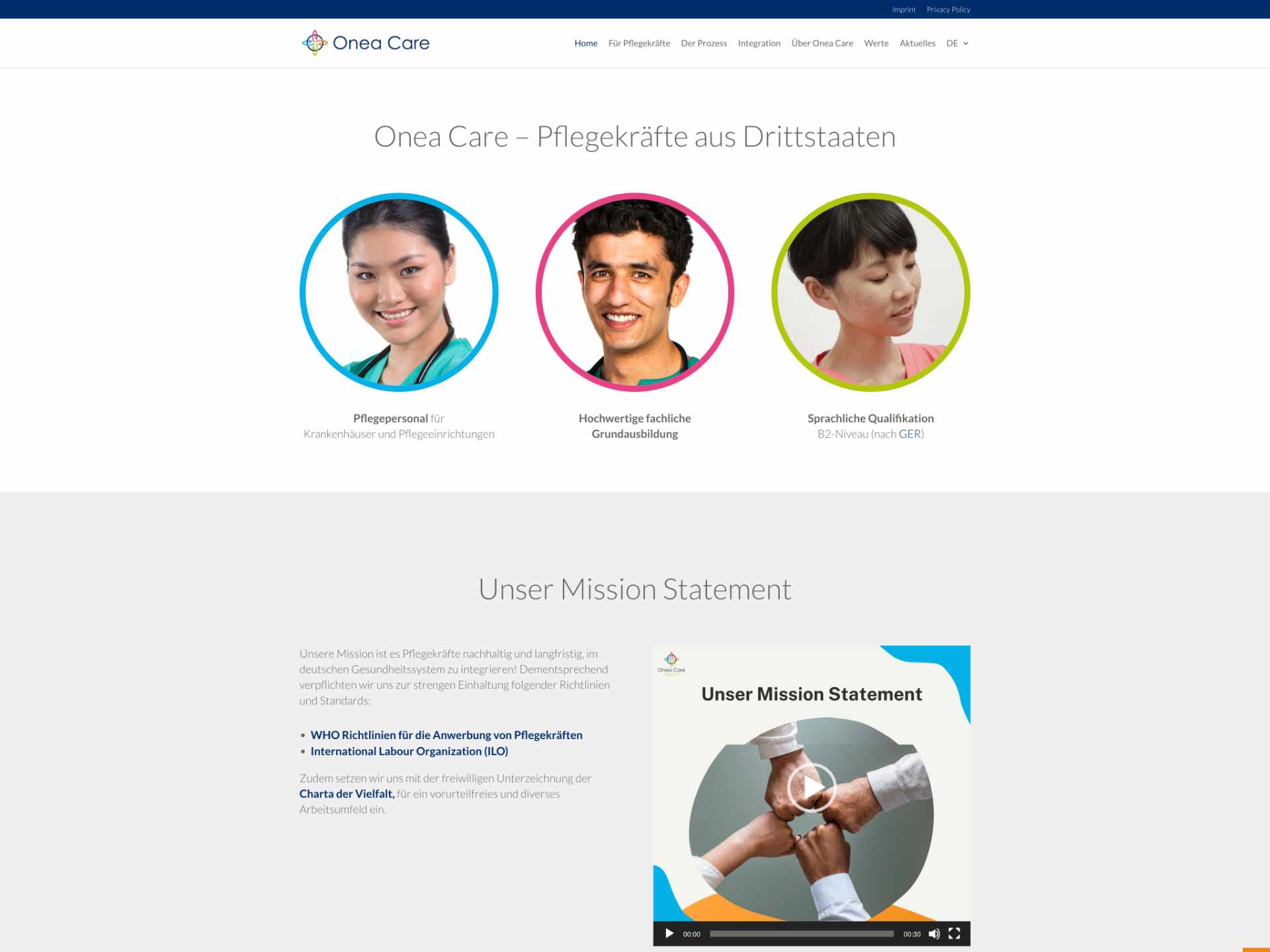 Webdesign Beispiele für Gesundheit | Health | Medizin: Onea Care made by eyelikeit - visual solutions