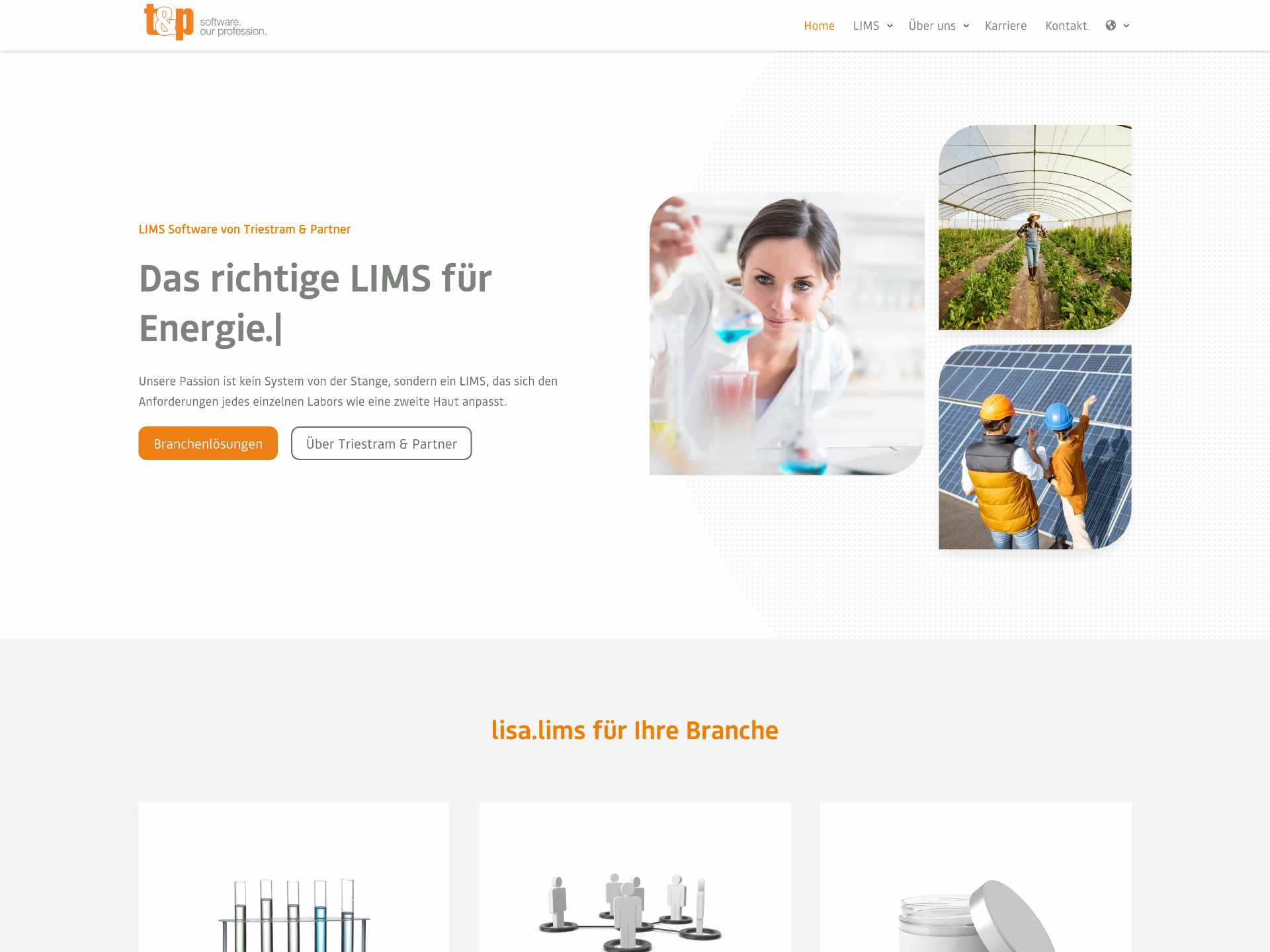Webdesign Beispiel - Triestram & Partner - Lösungen für Labore