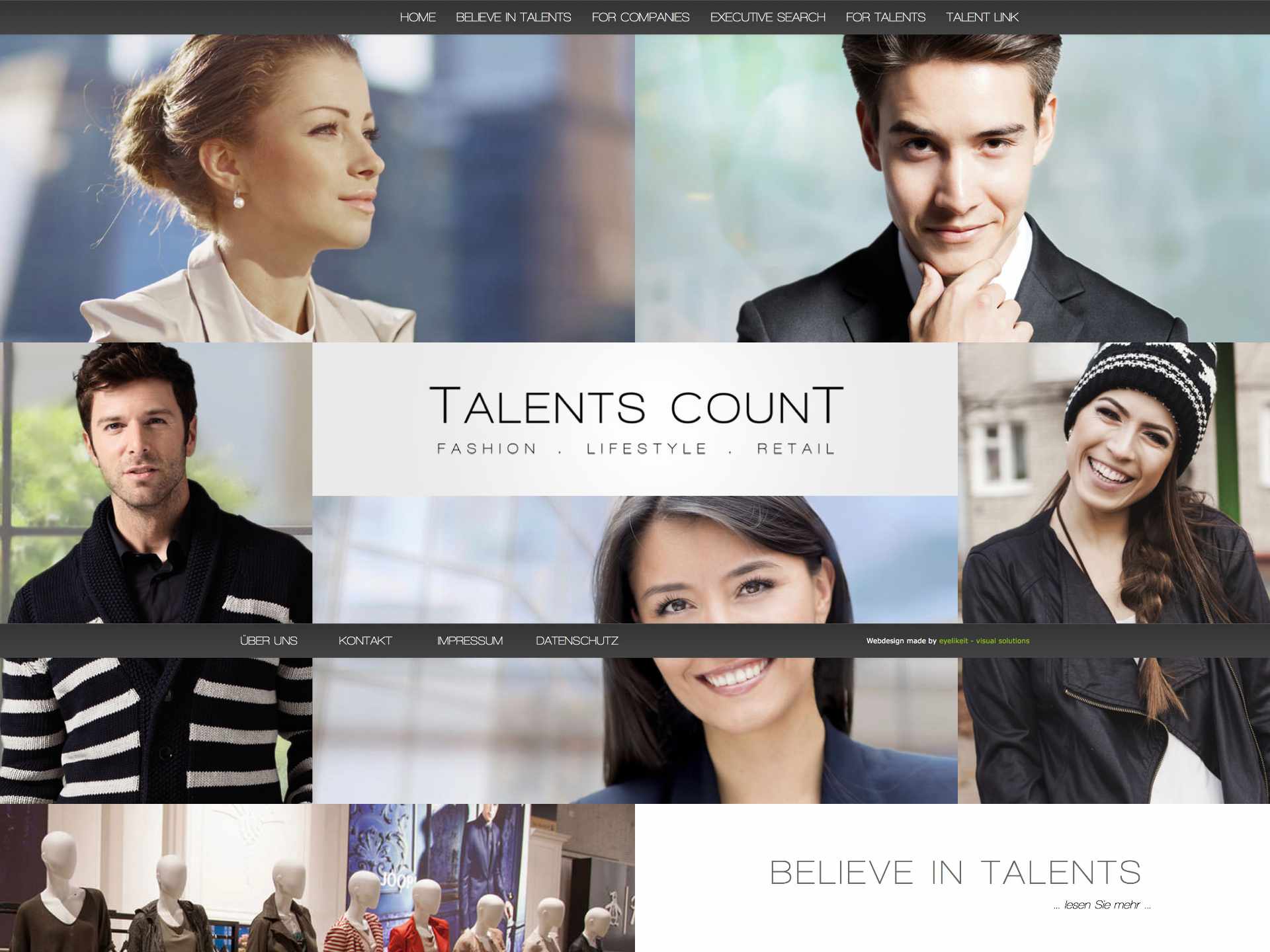 Webdesign Beispiel für Fashion - Talents counT